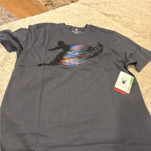 Spyder Men's Dark Gray Graphic Tee‎ large new